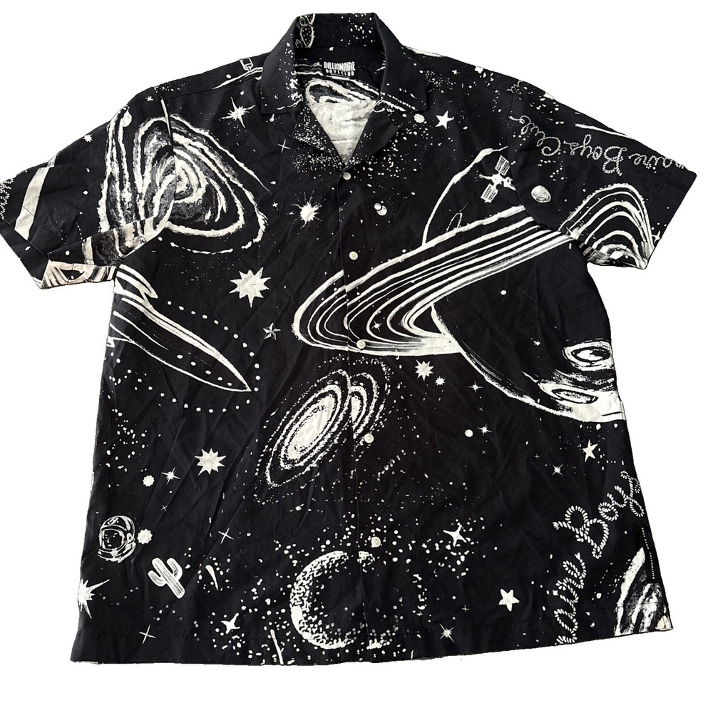 Billionaire Boys Club Planet Galaxy Shirt All Over Print Mens M Space Short Slv